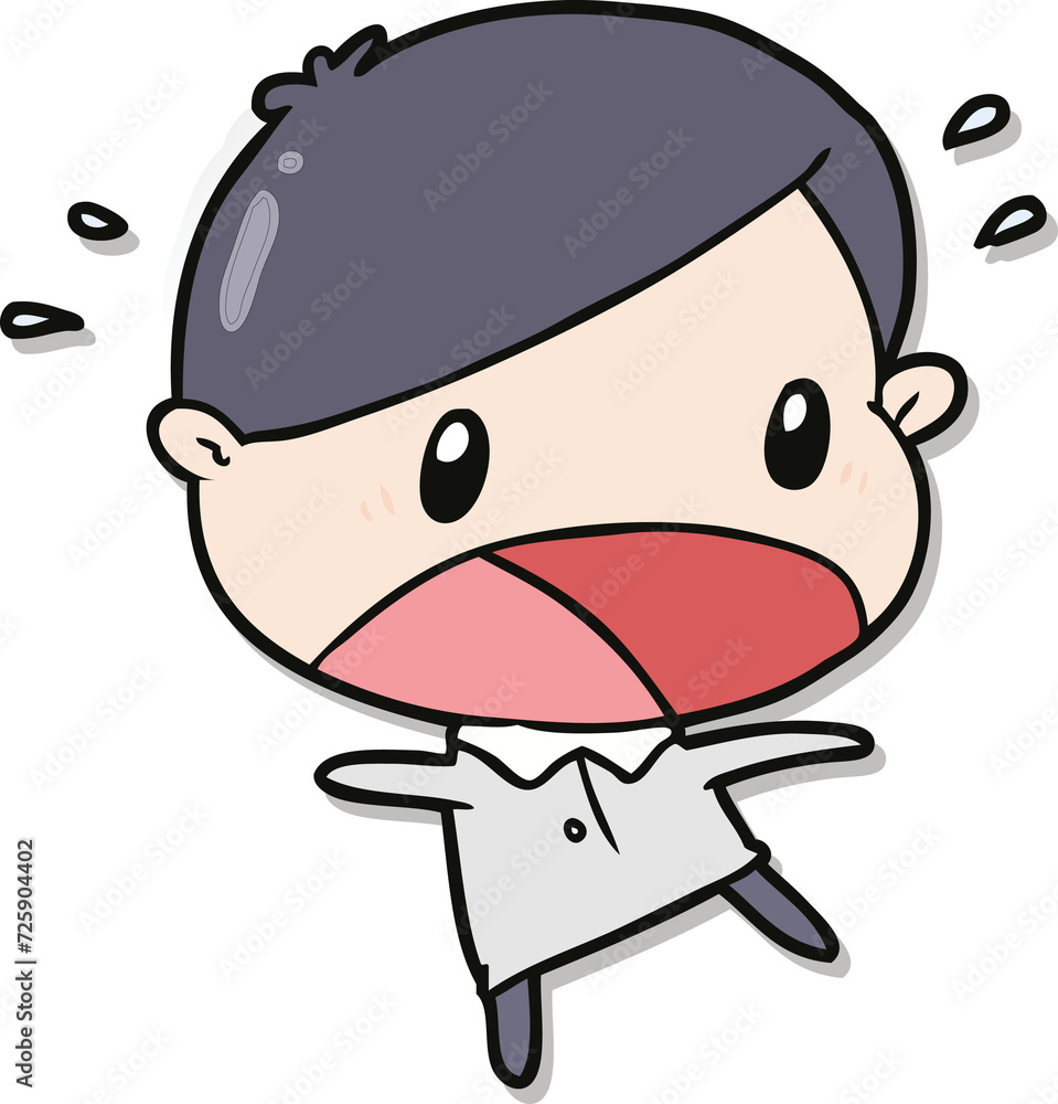 sticker of a cartoon shocked man sticker of a cartoon shocked man