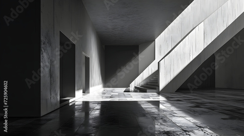 Minimalist Architectural Space with Light Play.