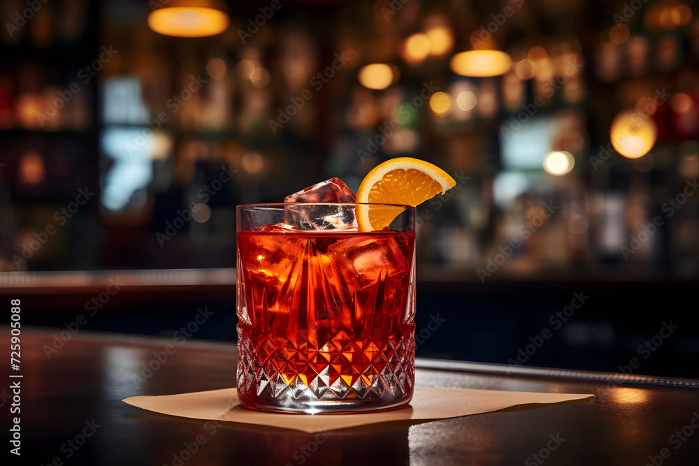 Negroni cocktail in a pub Negroni cocktail in a pub