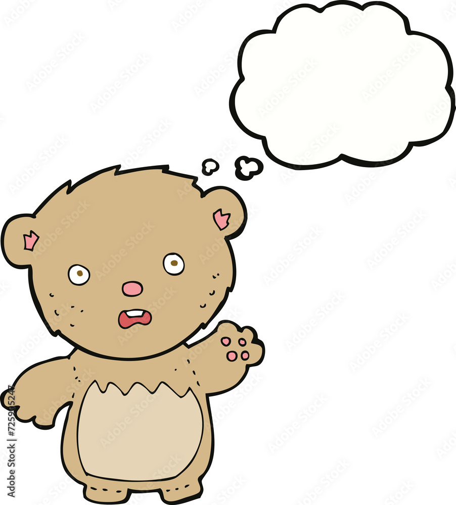 cartoon worried teddy bear with thought bubble cartoon worried teddy bear with thought bubble