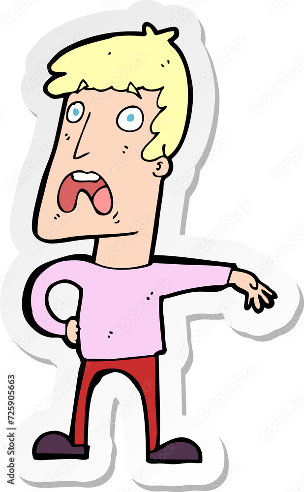 sticker of a cartoon complaining man sticker of a cartoon complaining man