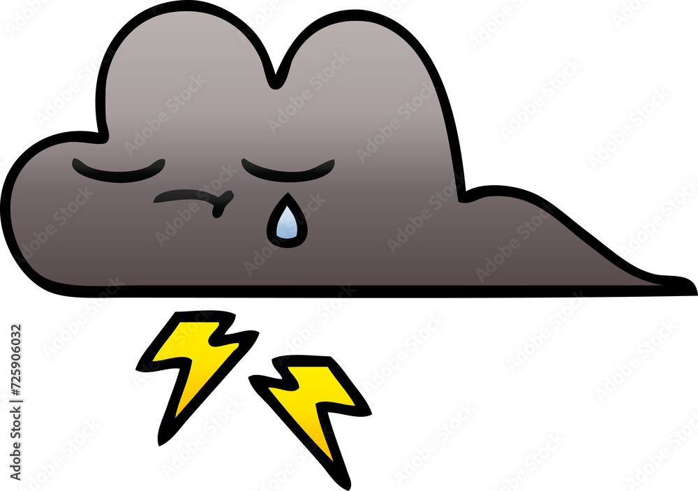 gradient shaded cartoon storm cloud gradient shaded cartoon storm cloud