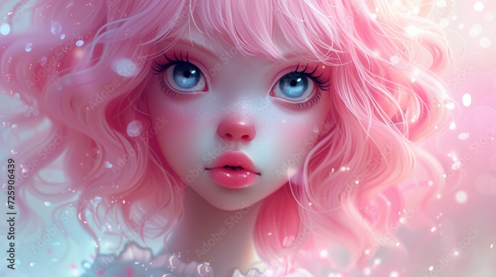 Close-Up of Doll With Pink Hair