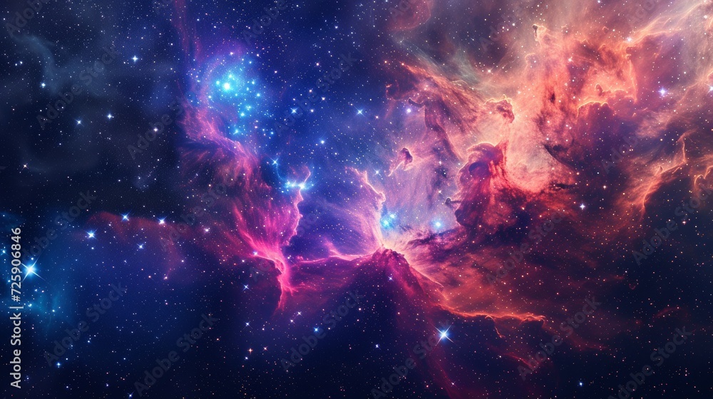 Colorful Space Filled With Stars and Clouds