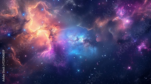 Colorful Space Filled With Stars and Clouds