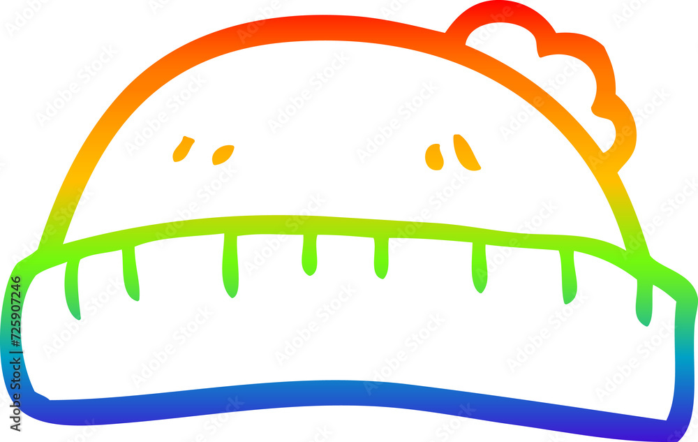 rainbow gradient line drawing cartoon woolly hat rainbow gradient line drawing cartoon woolly hat