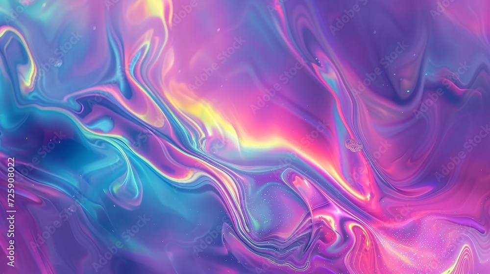 Obraz premium Abstract Painting With Blue, Pink, and Yellow Color Scheme