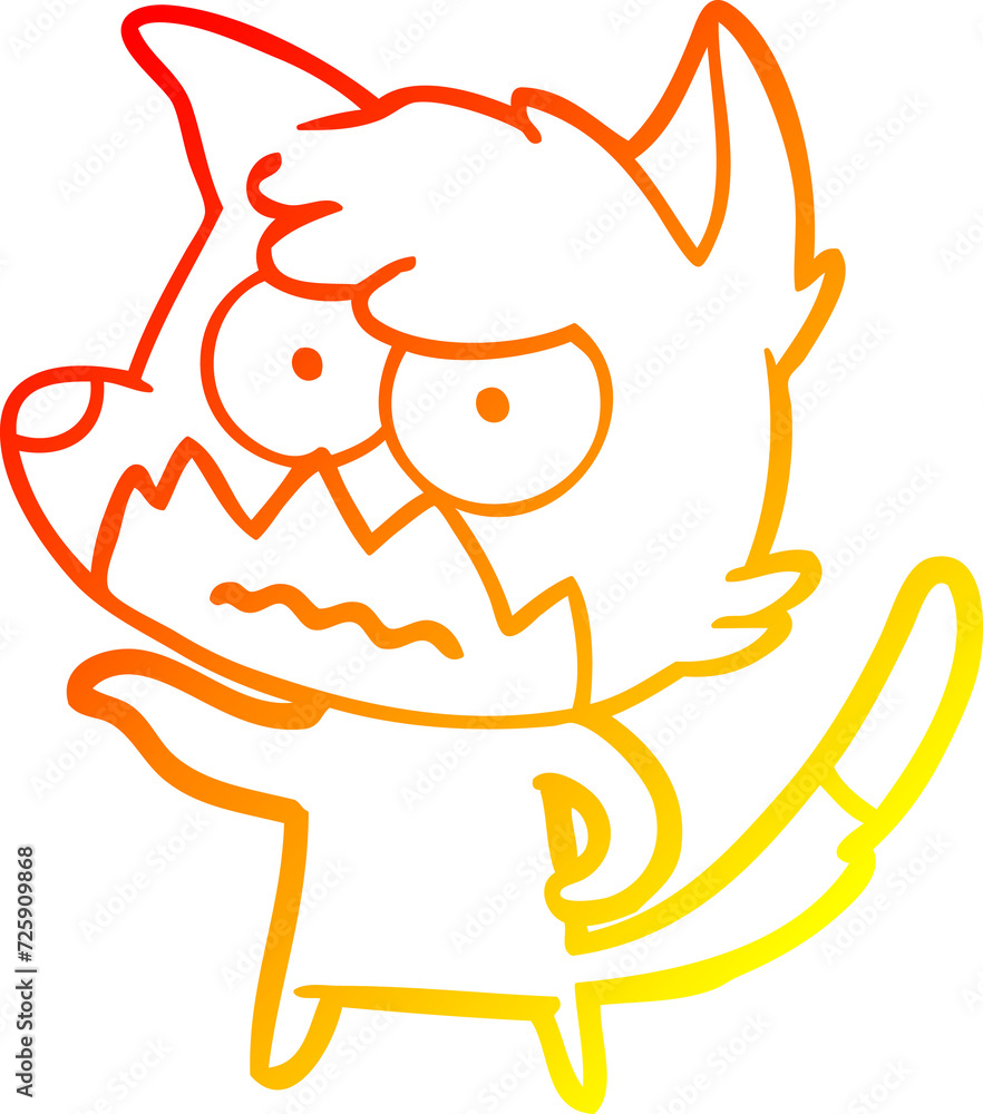 warm gradient line drawing cartoon annoyed fox warm gradient line drawing cartoon annoyed fox