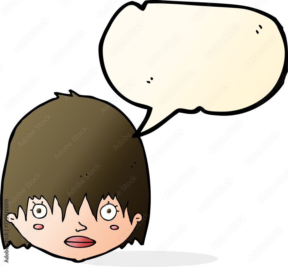 cartoon staring woman with speech bubble cartoon staring woman with speech bubble