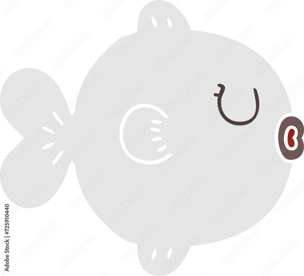 quirky hand drawn cartoon fish