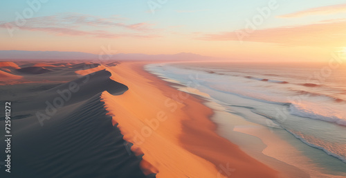 The coastal desert of Namibia is located along Africa   s Atlantic coast towards the south-west. The high sand dunes of Namib Desert and point where desert meets sea are key UNESCO World Heritage Site.