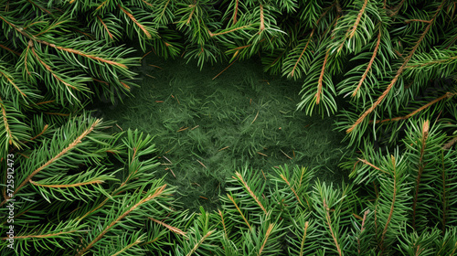 Dark green pine needles on a natural background.