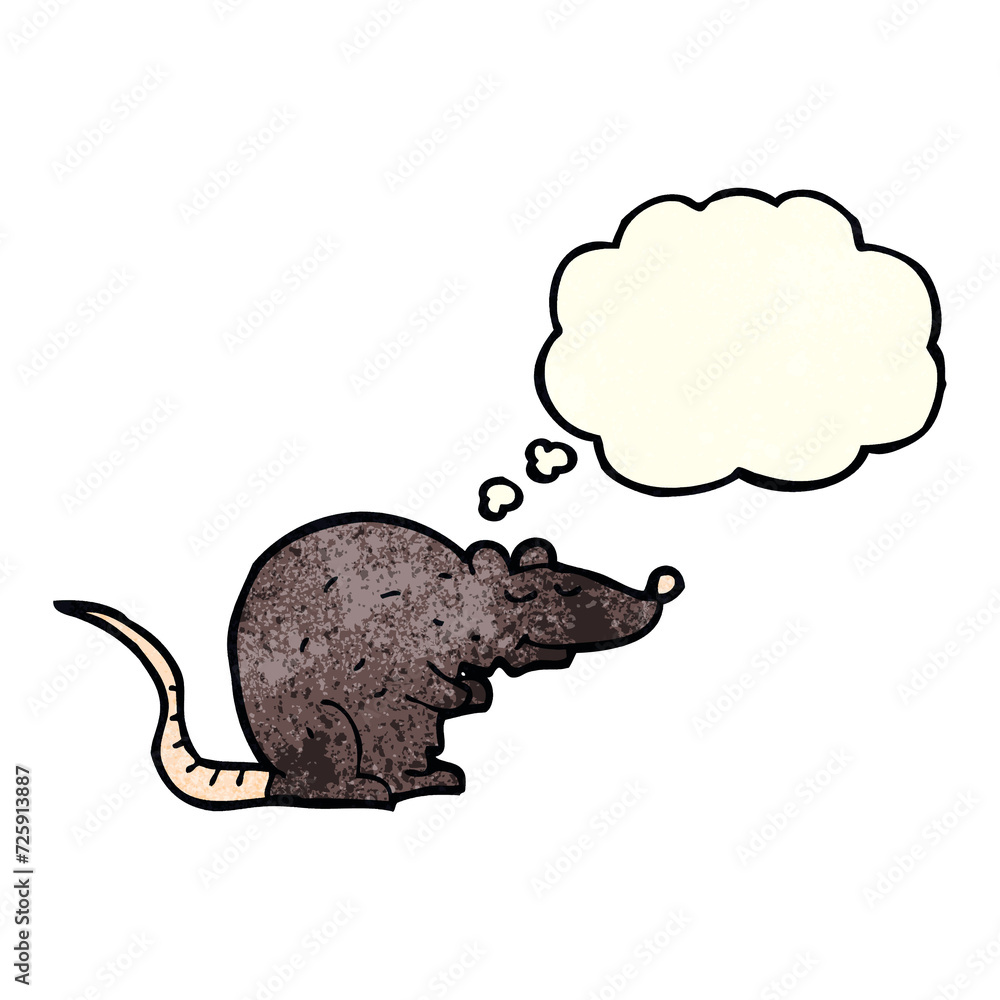 cartoon black rat with thought bubble cartoon black rat with thought bubble