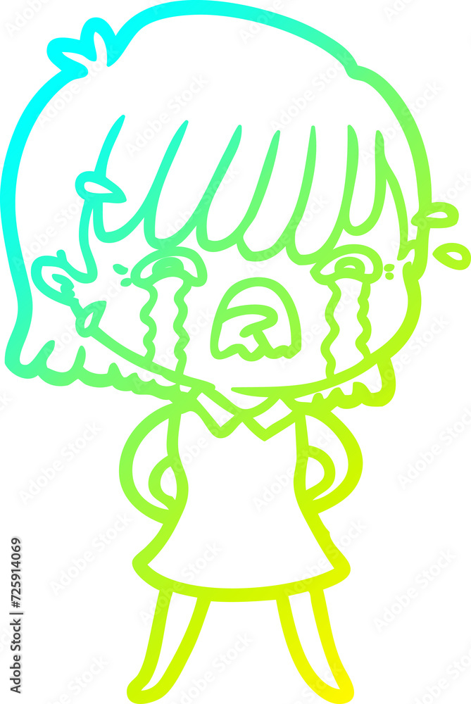 cold gradient line drawing cartoon girl crying cold gradient line drawing cartoon girl crying