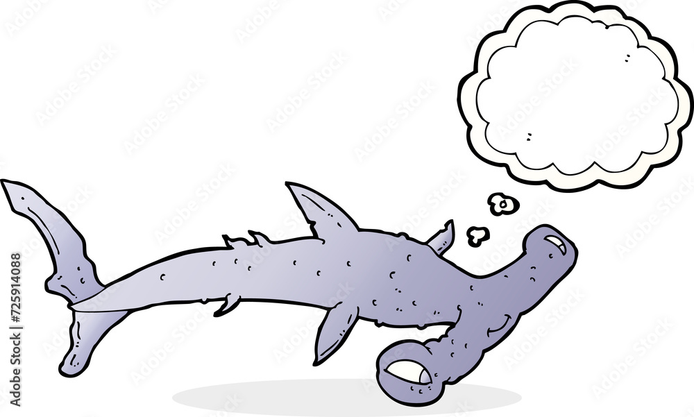 cartoon hammerhead shark with thought bubble cartoon hammerhead shark with thought bubble