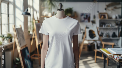 Artisan's Canvas The Timeless Woman's White Tee in a Designer's Studio