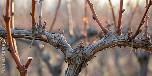 pruning grape stems in early spring