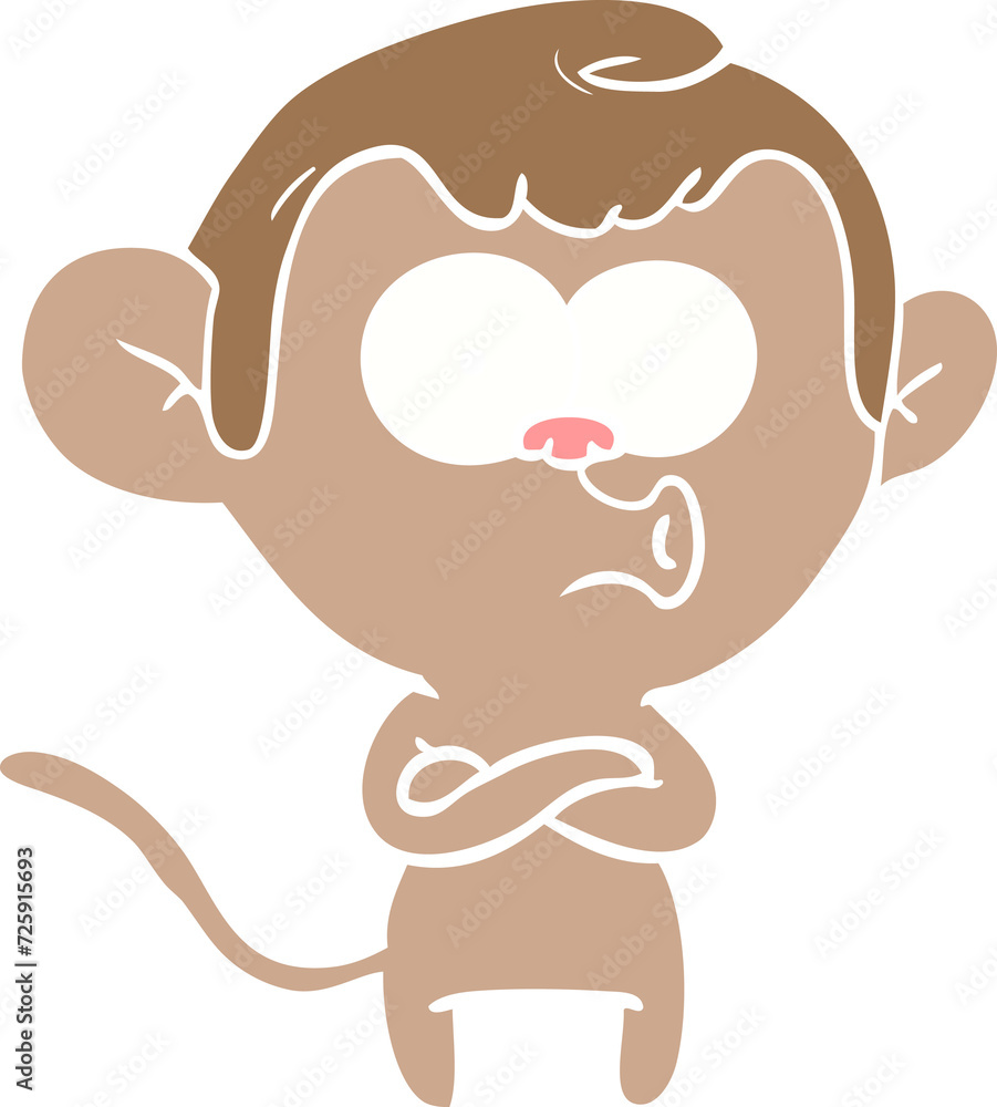 flat color style cartoon surprised monkey flat color style cartoon surprised monkey