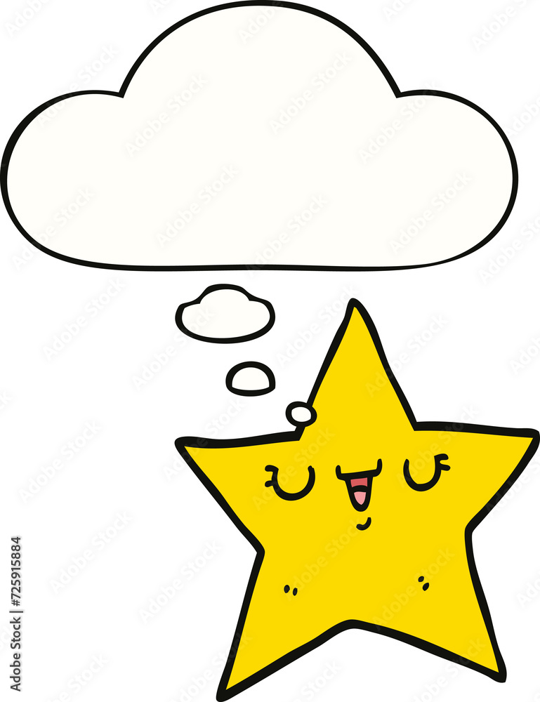 cartoon star and thought bubble