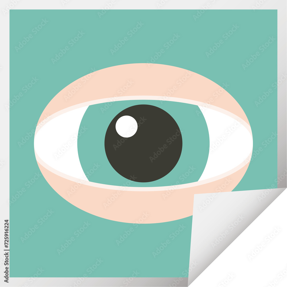 staring eye graphic square sticker staring eye graphic square sticker