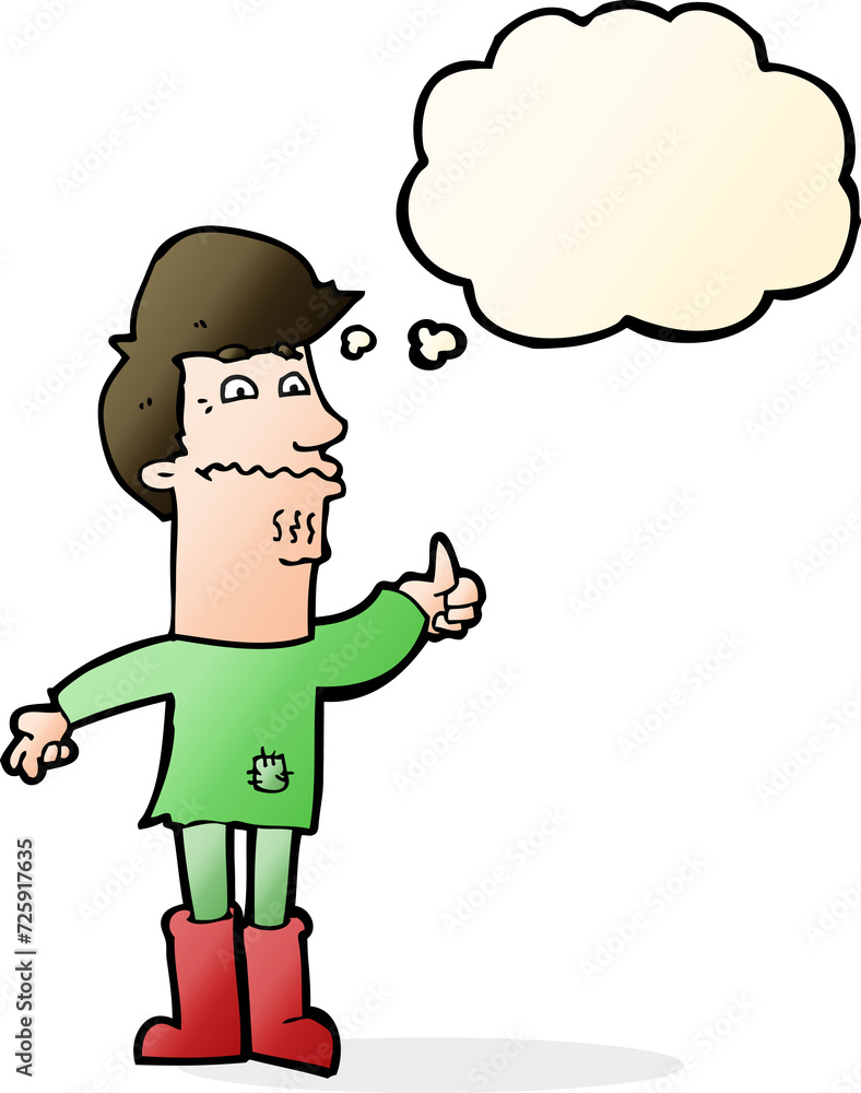 cartoon nervous man with thought bubble cartoon nervous man with thought bubble