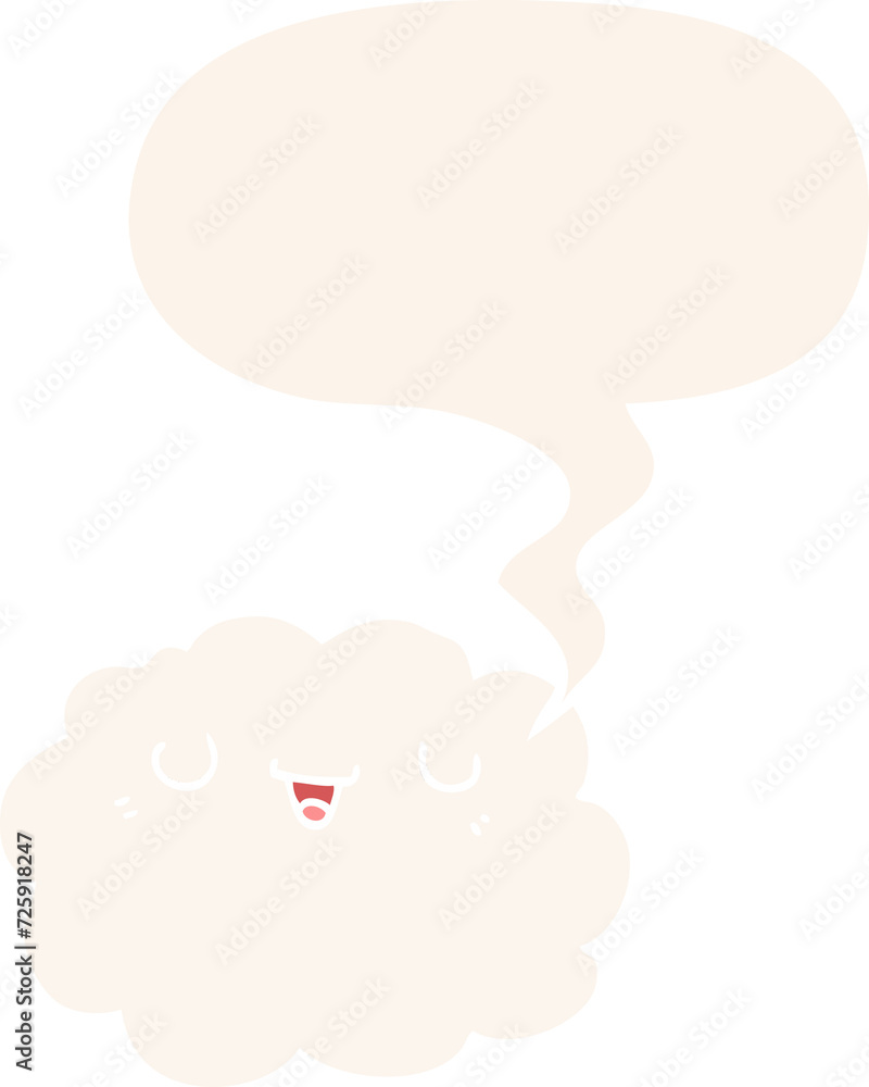 cartoon cloud and speech bubble in retro style cartoon cloud and speech bubble in retro style