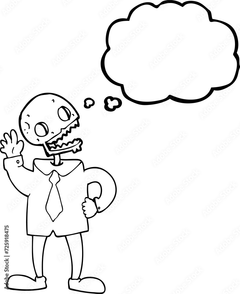 thought bubble cartoon zombie businessman thought bubble cartoon zombie businessman