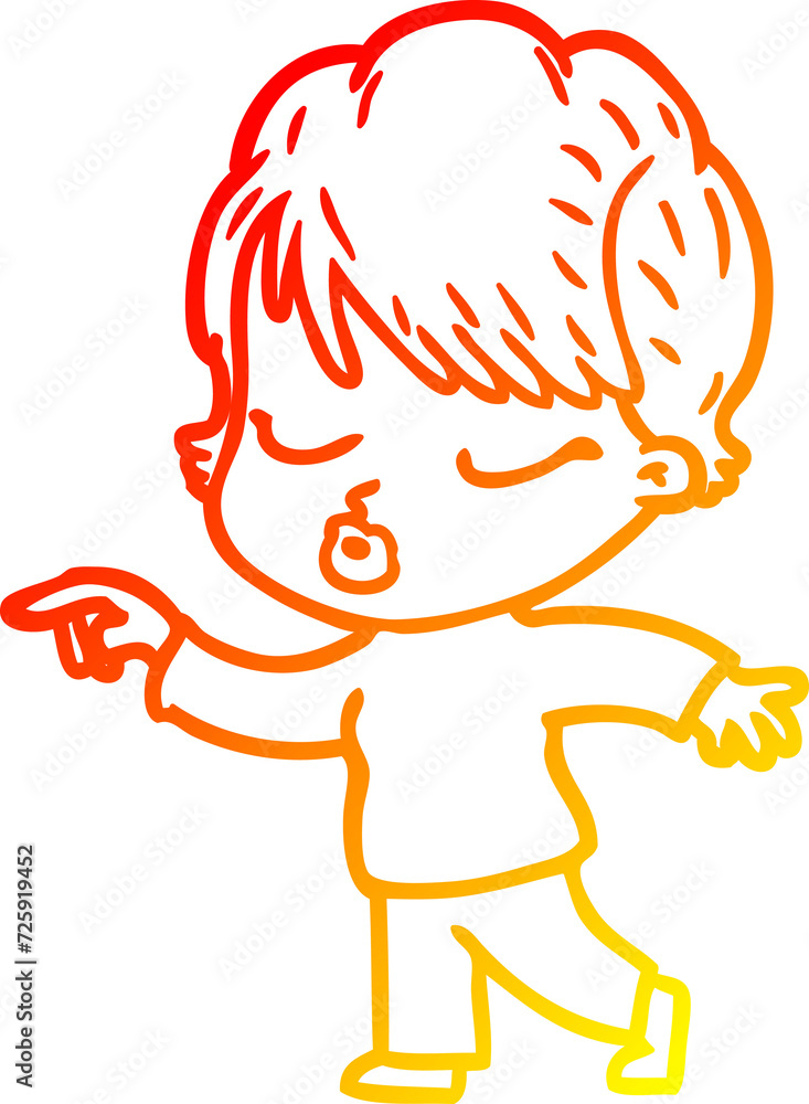 warm gradient line drawing cartoon woman with eyes shut warm gradient line drawing cartoon woman with eyes shut