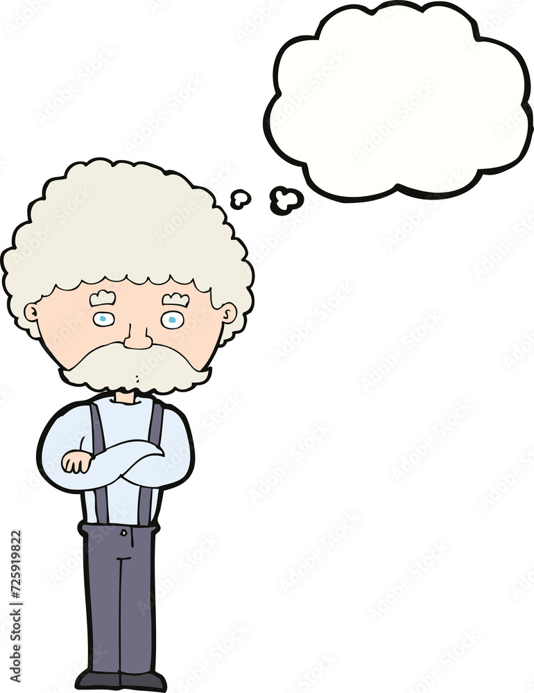 cartoon old man with thought bubble cartoon old man with thought bubble