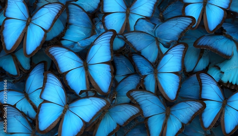 Blue and black butterflies multitude Blue and black butterflies multitude