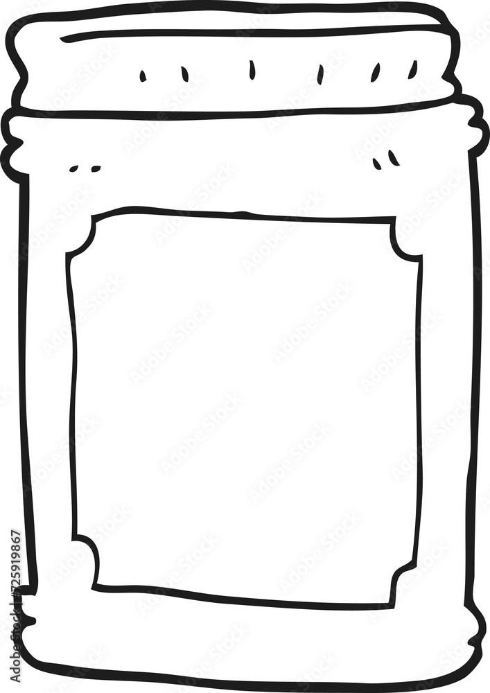 black and white cartoon jam jar