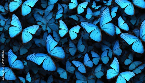 Large sworn of blue morpho butterflies  photo