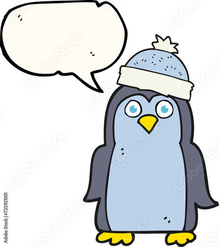 speech bubble cartoon penguin