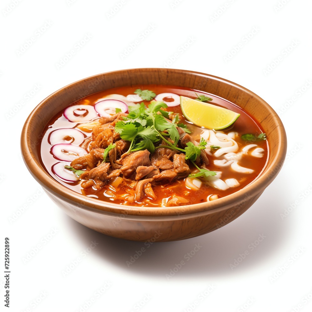 a pozole bowl, studio light , isolated on white background a pozole bowl, studio light , isolated on white background