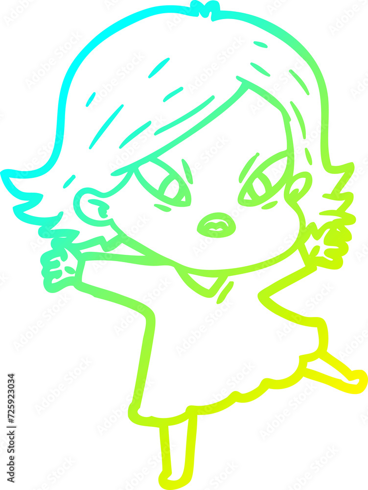 cold gradient line drawing cartoon stressed woman cold gradient line drawing cartoon stressed woman