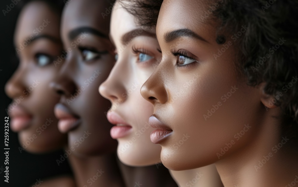 Multi-ethnic beauty. Different ethnicity young women Multi-ethnic beauty. Different ethnicity young women