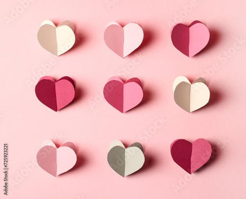 colorful paper hearts