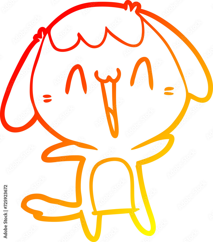 warm gradient line drawing cartoon laughing dog warm gradient line drawing cartoon laughing dog