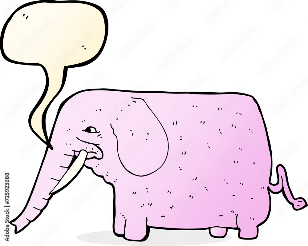 cartoon funny elephant with speech bubble cartoon funny elephant with speech bubble