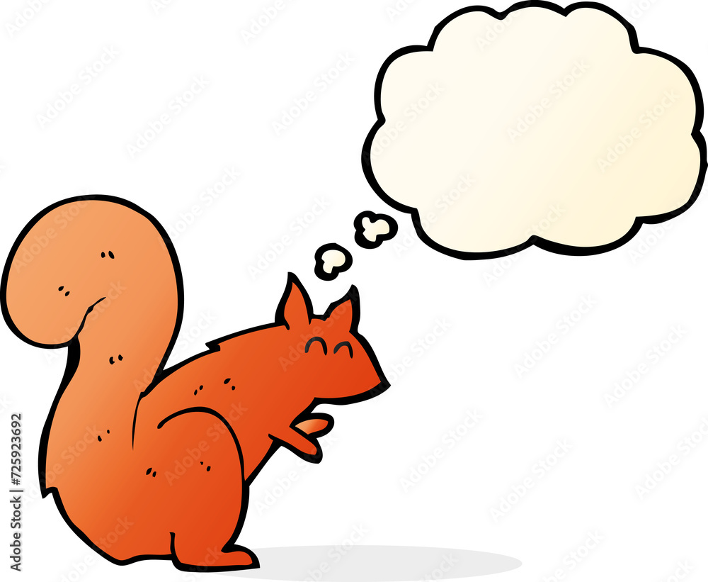 cartoon red squirrel with thought bubble cartoon red squirrel with thought bubble