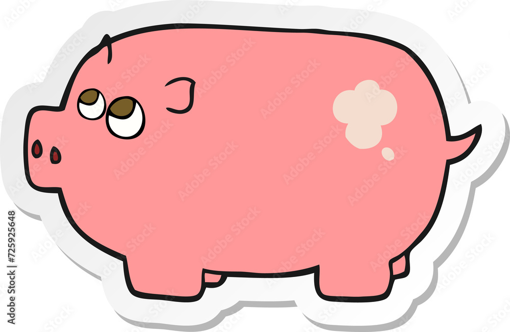 sticker of a cartoon piggy bank sticker of a cartoon piggy bank