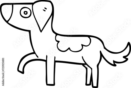 line drawing cartoon standing dog