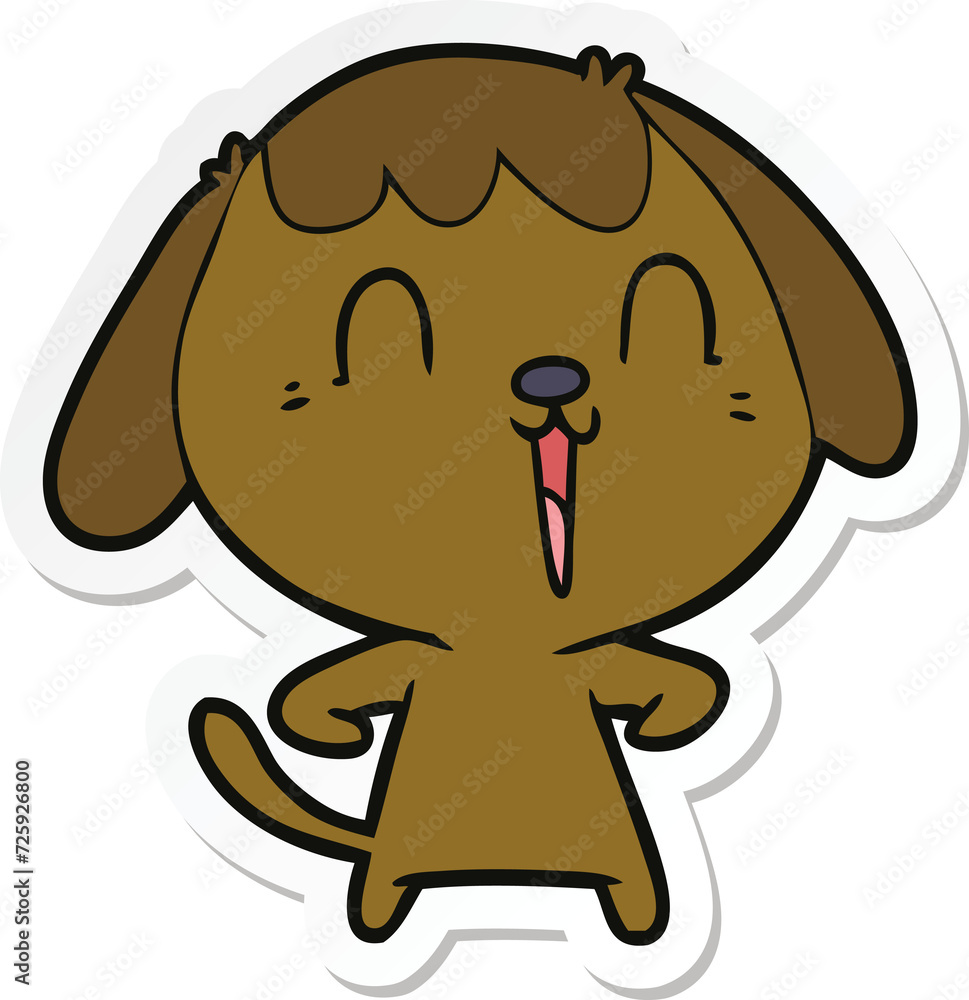 Fototapeta premium sticker of a cute cartoon dog