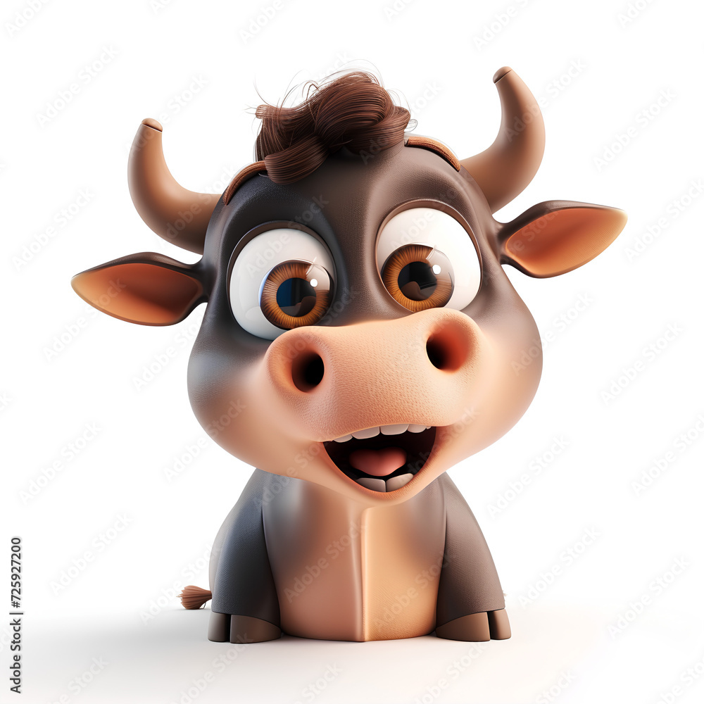 Fototapeta premium cute cartoon bull