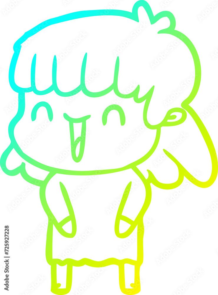 cold gradient line drawing cartoon woman cold gradient line drawing cartoon woman