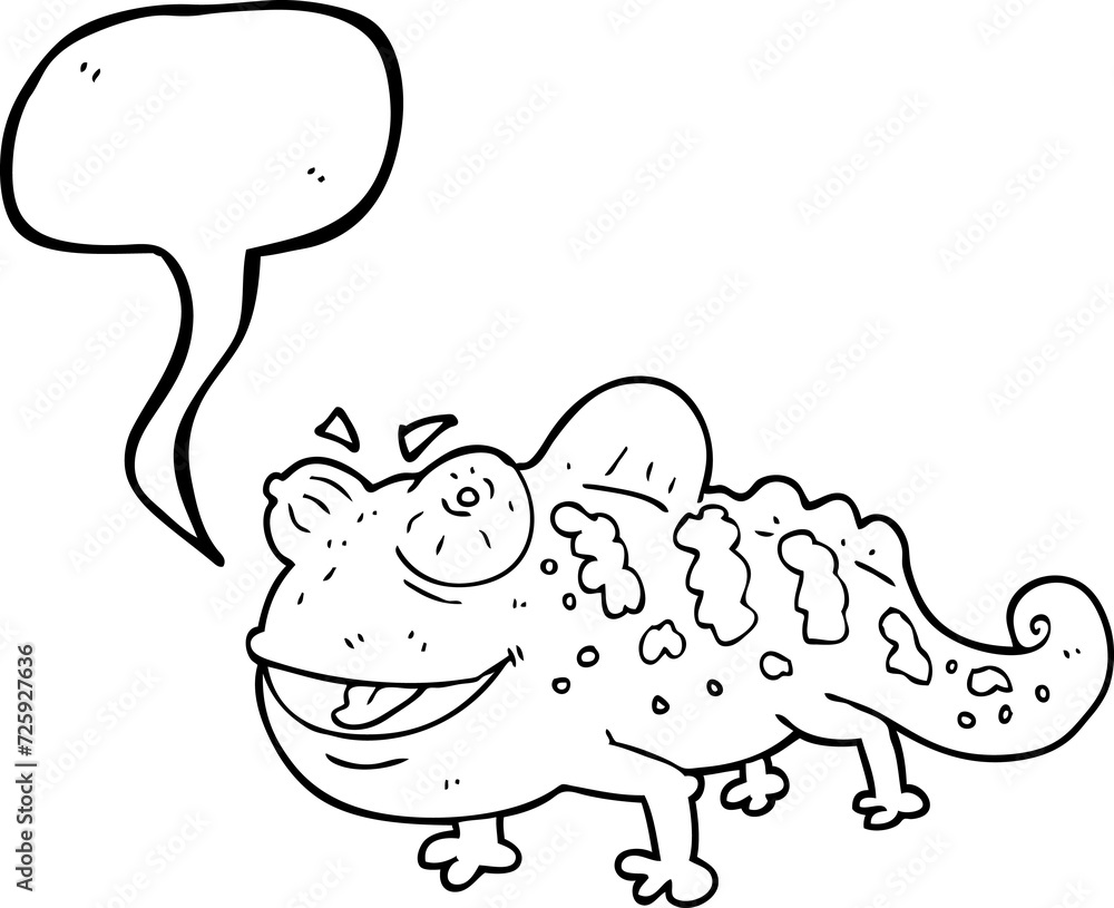 speech bubble cartoon chameleon