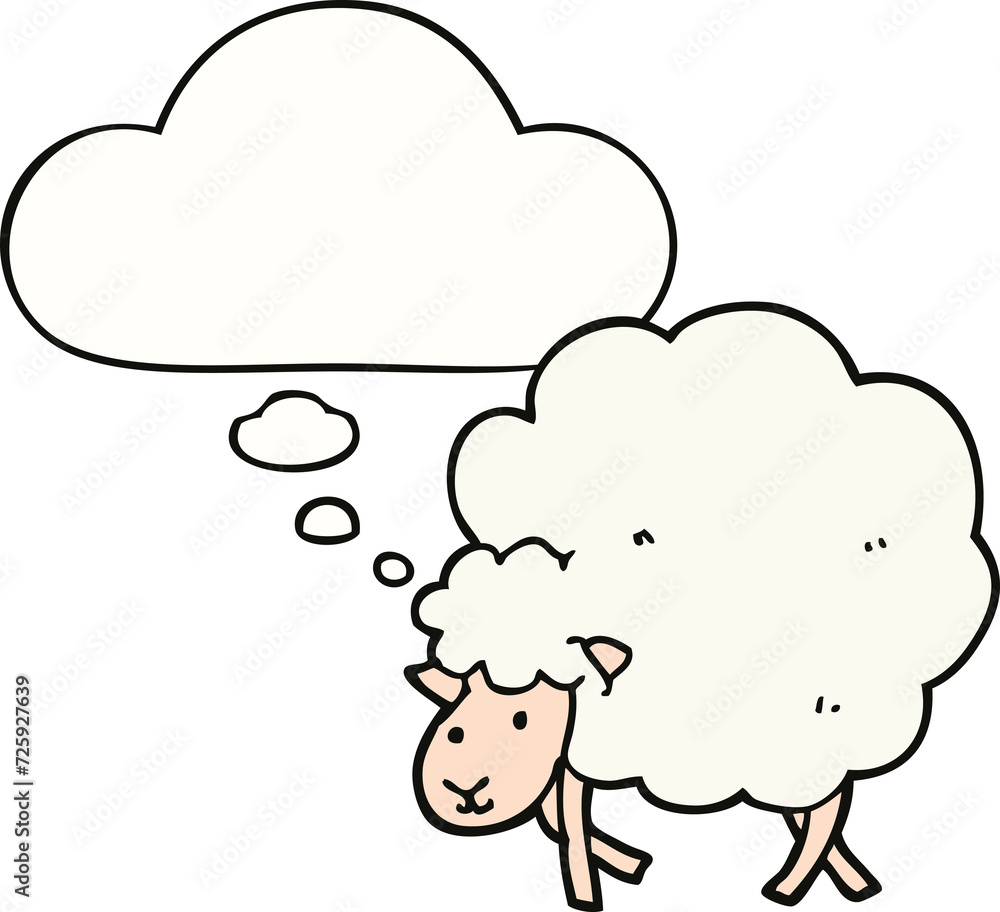 cartoon sheep and thought bubble cartoon sheep and thought bubble