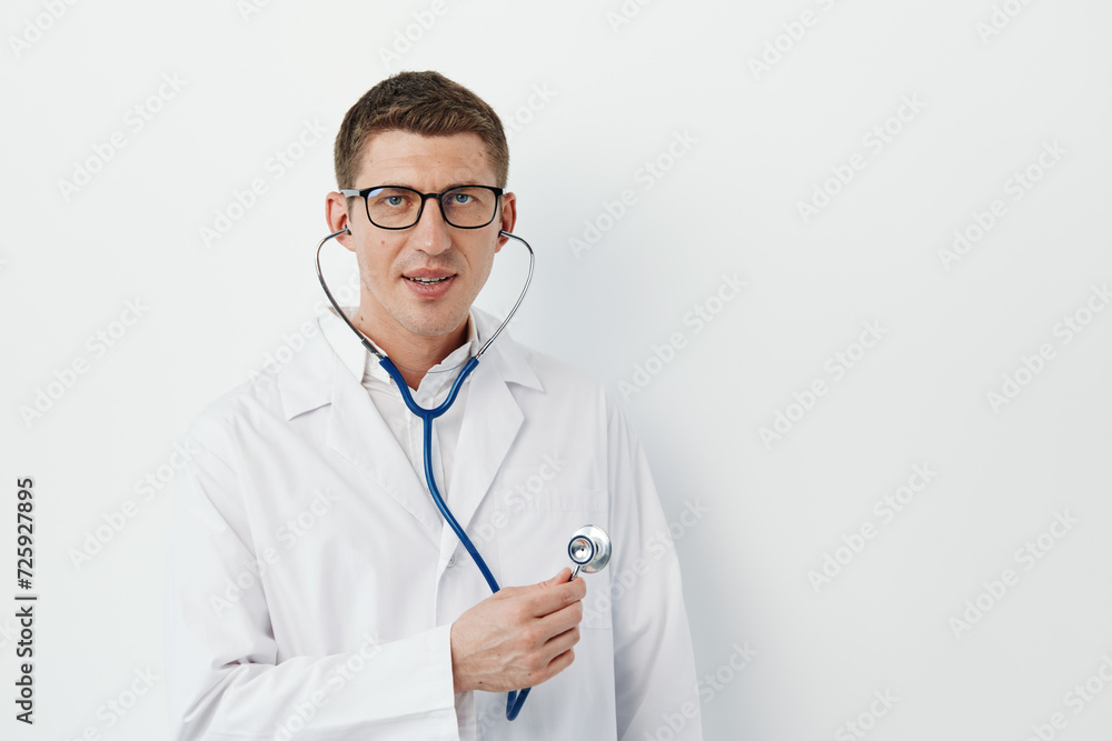 Stethoscope lab clinical care physician patient health specialist men practitioner profession uniform illness surgeon Stethoscope lab clinical care physician patient health specialist men practitioner profession uniform illness surgeon
