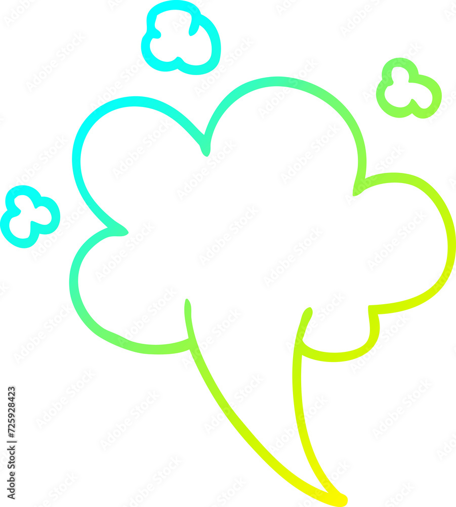 cold gradient line drawing cartoon whooshing cloud cold gradient line drawing cartoon whooshing cloud