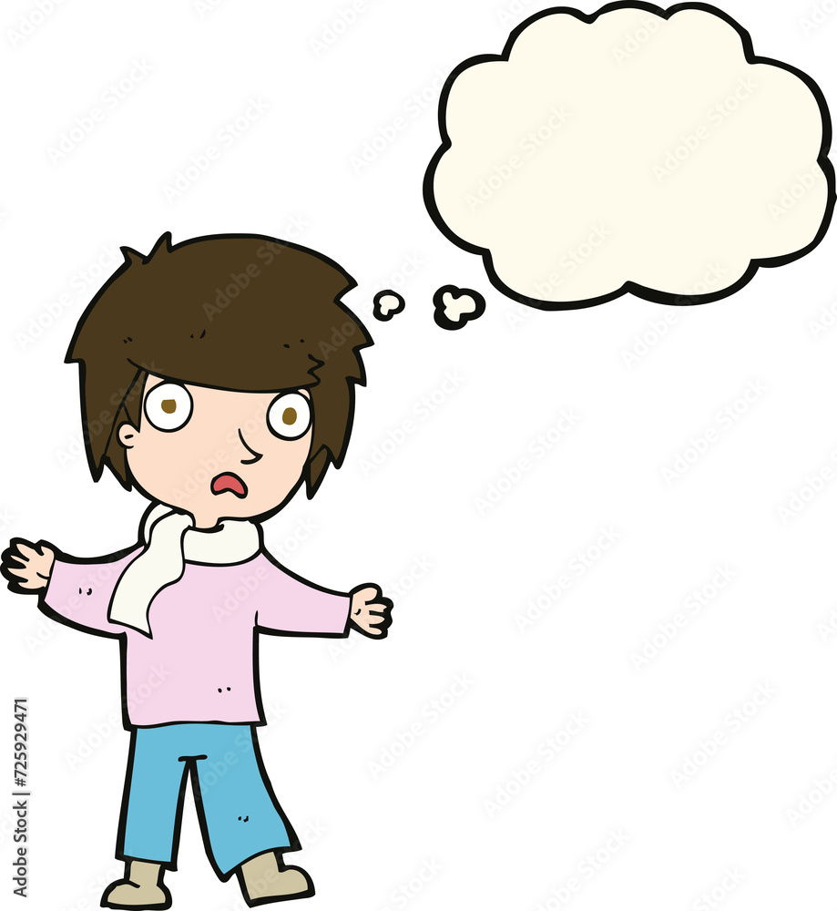 cartoon unhappy boy with thought bubble cartoon unhappy boy with thought bubble